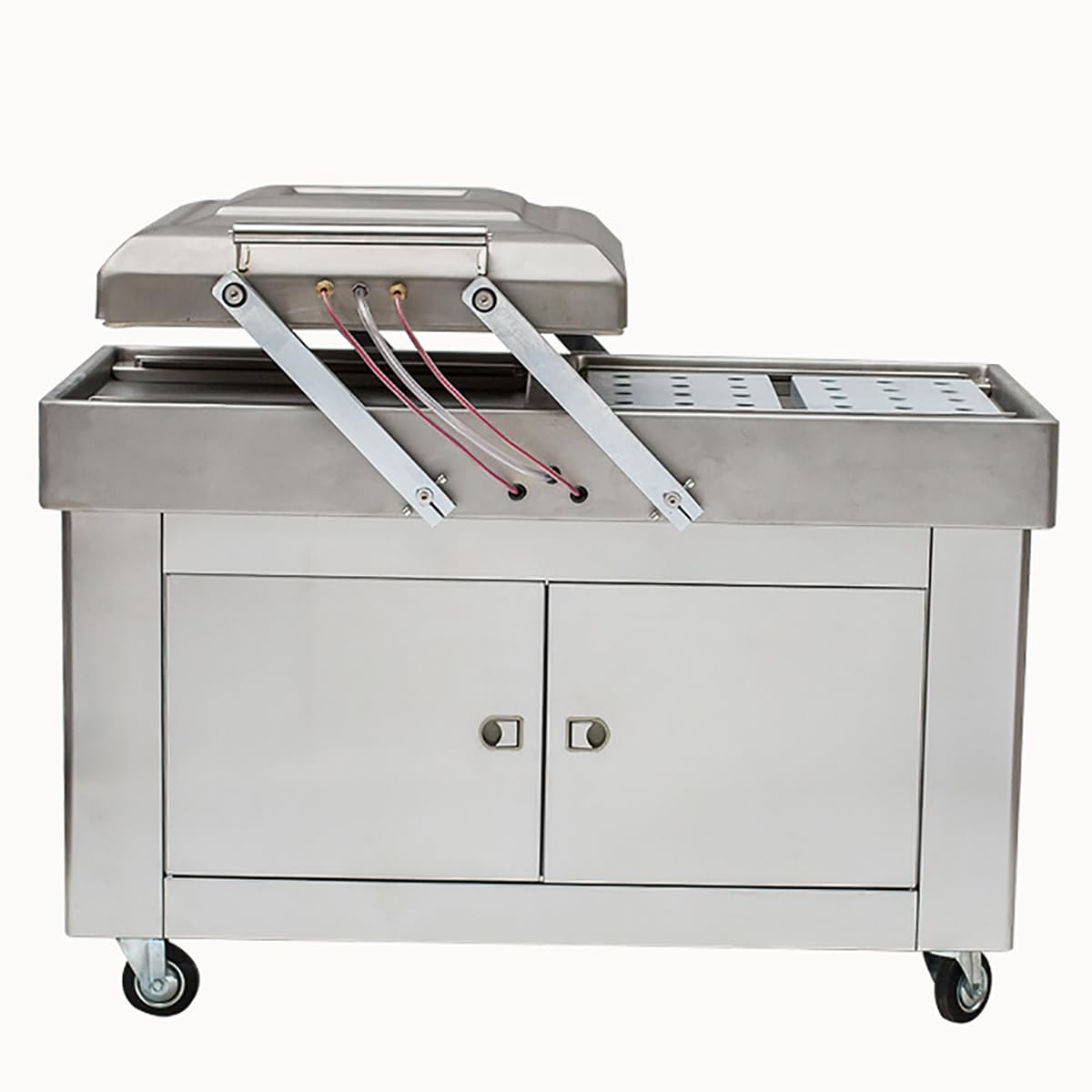 Selladora Al Vacío De Alimentos De Dos Cámaras, Máquina De Envasado Al Vacío De Acero Inoxidable, Longitud De Sellado De Doble Cámara De 15,7 Pulgadas, Para Carne, Frutas Y Verdura 1 Selladora Al Vacío De Alimentos De Dos Cámaras, Máquina De Envasado Al Vacío De Acero Inoxidable, Longitud De Sellado De Dobl