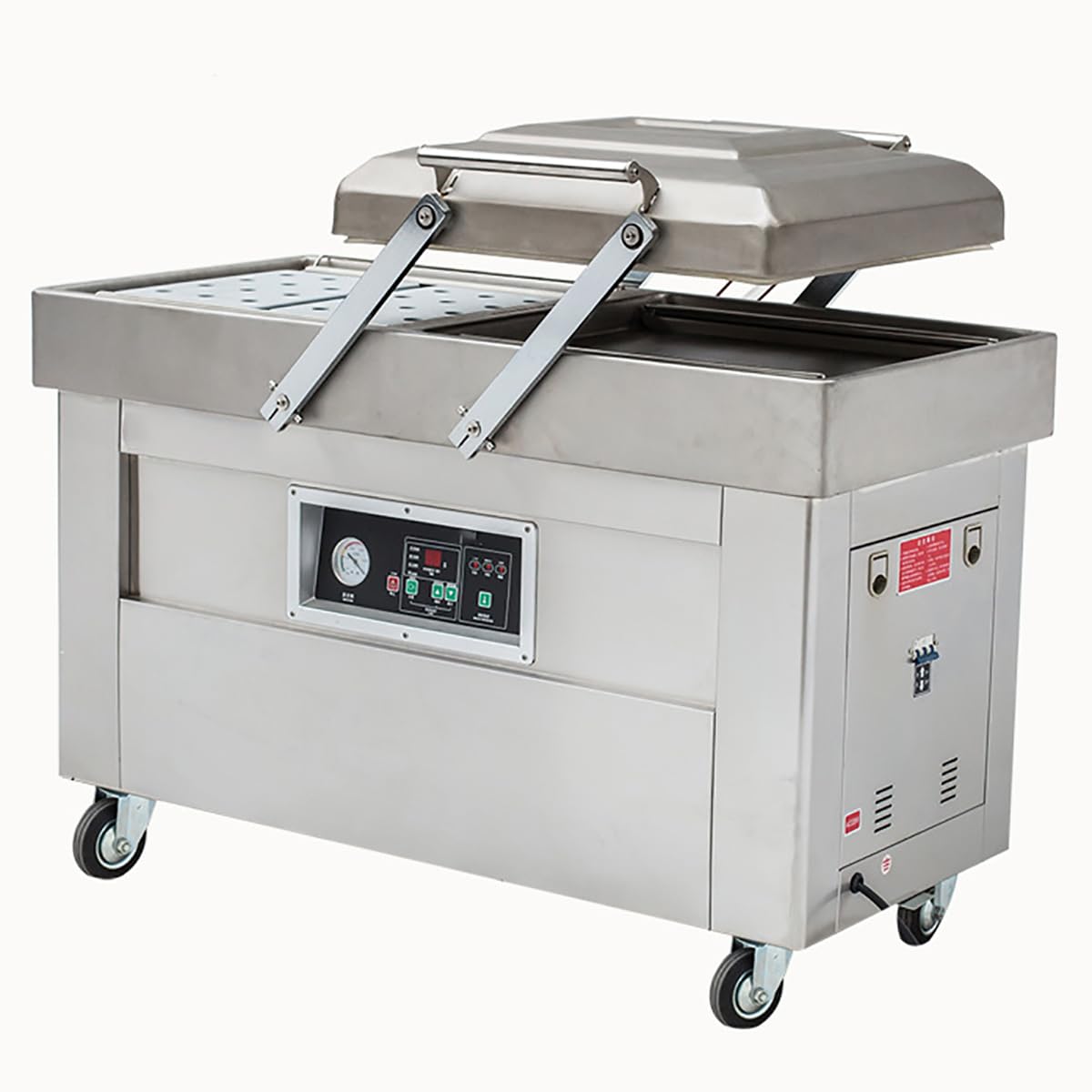 Selladora Al Vacío De Alimentos De Dos Cámaras, Máquina De Envasado Al Vacío De Acero Inoxidable, Longitud De Sellado De Doble Cámara De 15,7 Pulgadas, Para Carne, Frutas Y Verdura 2 Selladora Al Vacío De Alimentos De Dos Cámaras, Máquina De Envasado Al Vacío De Acero Inoxidable, Longitud De Sellado De Dobl