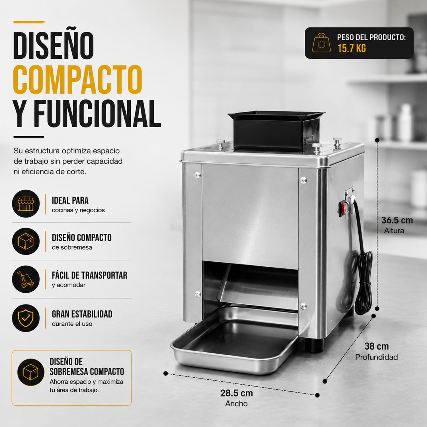 GUTSTARK Maquina Cortadora Cortador de Carne 130 Kg/h 850W Acero Inoxidable 304 Rebanado 130kg/Hora 200 RPM Triturado 65kg Hora 34 Cuchillas Removibles Para Carniceria Restaurante Negocio Profesional 8 GUTSTARK Maquina Cortadora Cortador de Carne 130 Kg/h 850W Acero Inoxidable 304 Rebanado 130kg/Hora 200 RPM Triturado 65kg Ho
