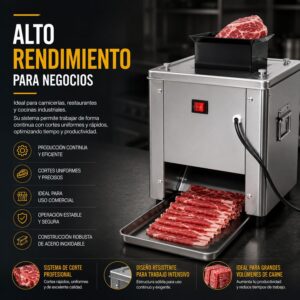 GUTSTARK Maquina Cortadora Cortador de Carne 130 Kg/h 850W Acero Inoxidable 304 Rebanado 130kg/Hora 200 RPM Triturado 65kg Ho