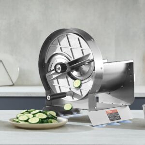 VEVOR - Cortador manual de frutas vegetales, 0-0.5 pulgadas/0-12 mm de grosor, máquina de cortar alimentos de acero inoxidabl