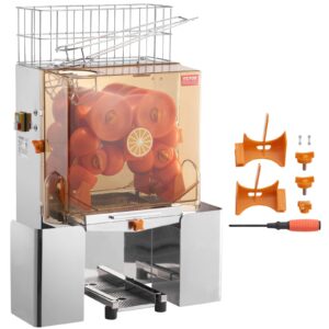 VEVOR Máquina exprimidora de naranja comercial, extractor automático de jugo de 120 W, exprimidor de naranja de acero inoxida