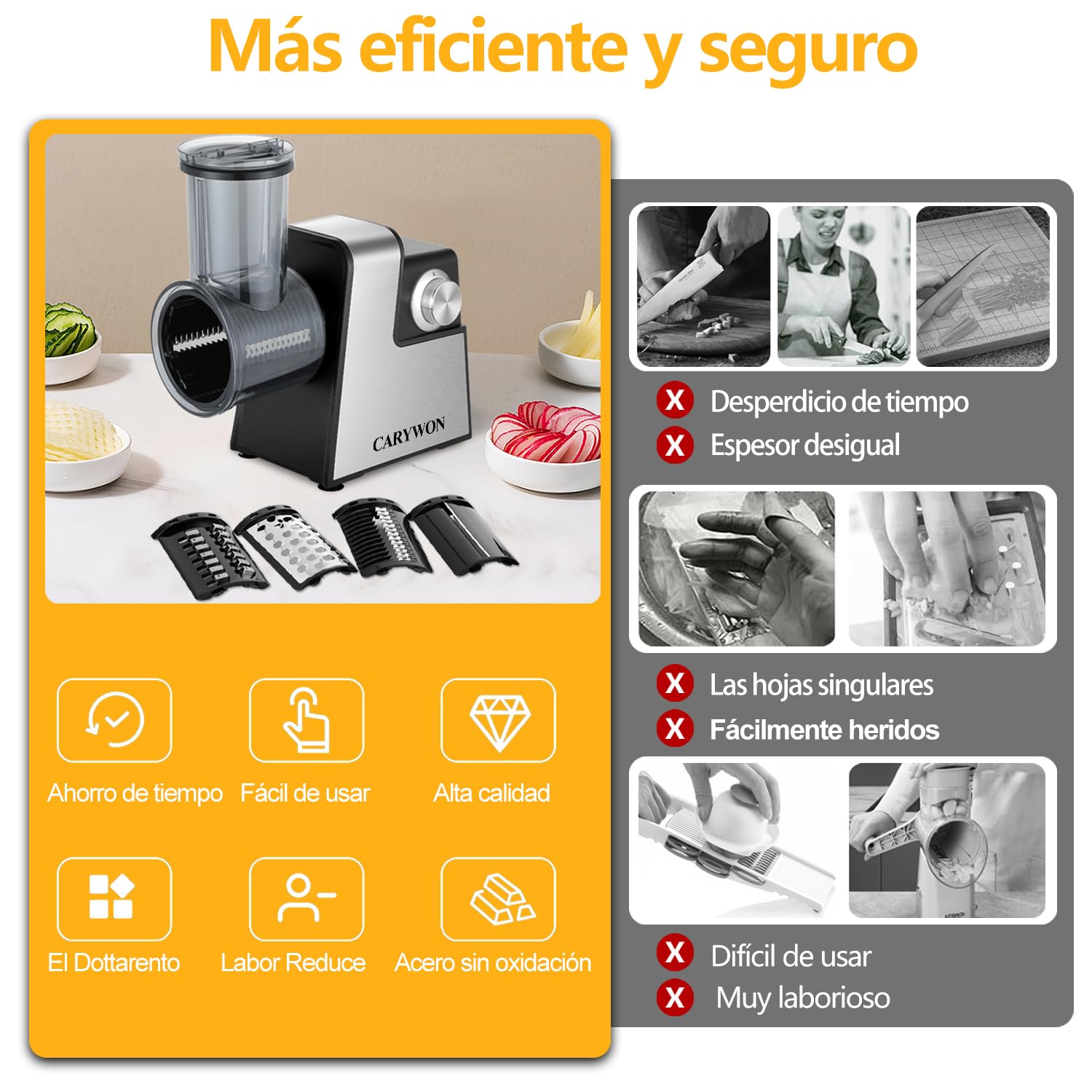 Rallador de Verduras Eléctrico 5 en 1, Rallador de Queso y Rebanador de Papas Automático con 5 Cuchillas de Acero Inoxidable, Cortador de Verduras Multifuncional para Queso, Frutas, Verduras 9 Rallador de Verduras Eléctrico 5 en 1, Rallador de Queso y Rebanador de Papas Automático con 5 Cuchillas de Acero Inoxidable,