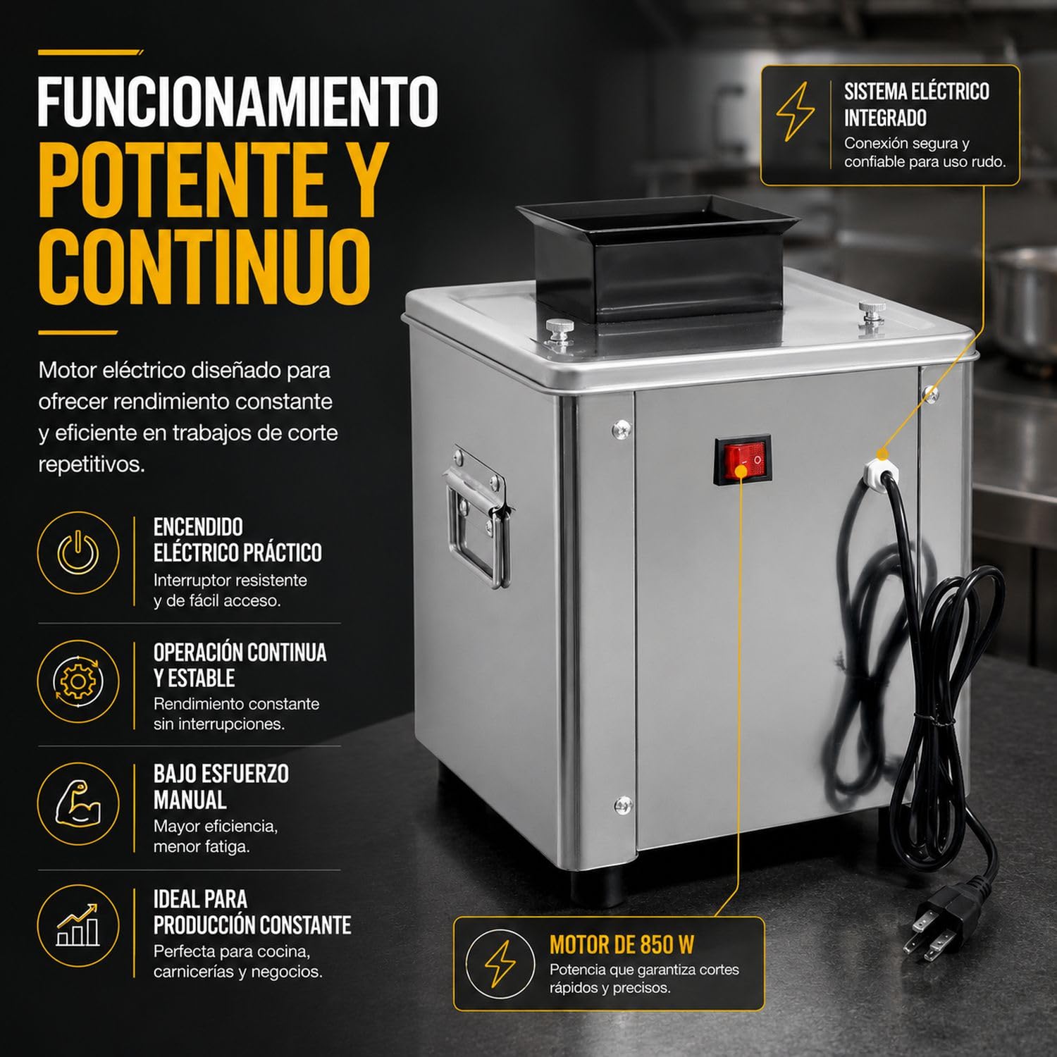 GUTSTARK Maquina Cortadora Cortador de Carne 130 Kg/h 850W Acero Inoxidable 304 Rebanado 130kg/Hora 200 RPM Triturado 65kg Hora 34 Cuchillas Removibles Para Carniceria Restaurante Negocio Profesional 6 GUTSTARK Maquina Cortadora Cortador de Carne 130 Kg/h 850W Acero Inoxidable 304 Rebanado 130kg/Hora 200 RPM Triturado 65kg Ho