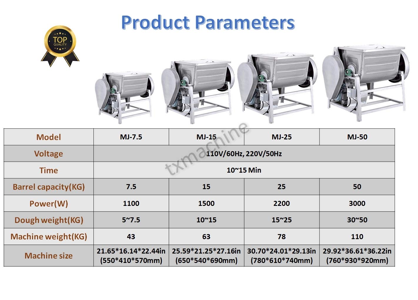 Txmachine® - Mezclador de alimentos de 50 kg, mezclador de masa eléctrica, mezclador de harina, amasador de masa (220 V/50 Hz, con hoja plana) 6 Txmachine® - Mezclador de alimentos de 50 kg, mezclador de masa eléctrica, mezclador de harina, amasador de masa (220 V/50 Hz