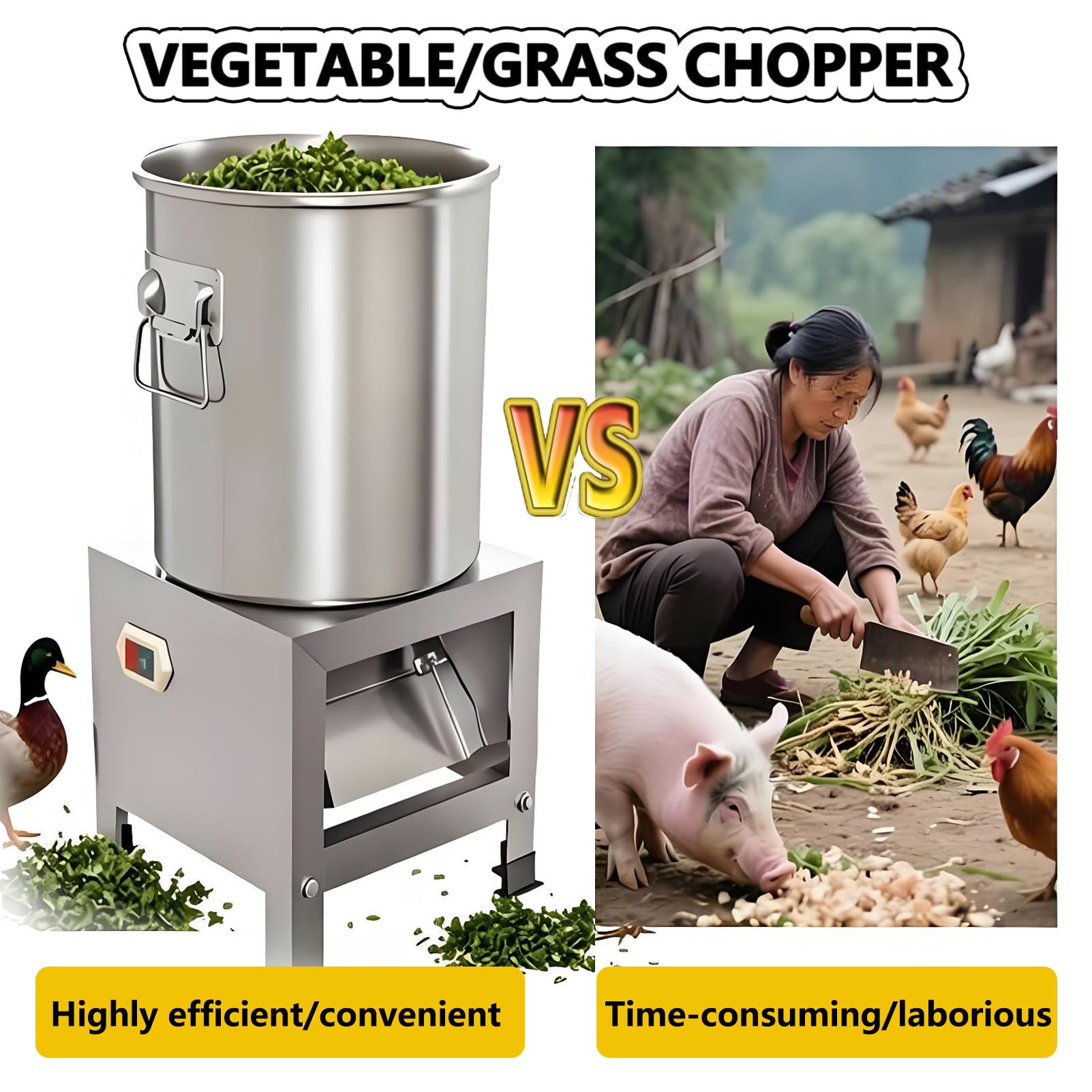 EpyGnom Picadora y Trituradora para Procesamiento de Alimento para Aves, de Acero Inoxidable de Alta Resistencia con 4 Cuchillas, Corte Rápido de 1800 RPM, para Vegetales, Granos, Maní 1200W 7 EpyGnom Picadora y Trituradora para Procesamiento de Alimento para Aves, de Acero Inoxidable de Alta Resistencia con 4 Cuchil