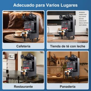 Maquina Selladora de Vasos Automática Completa, 90/95 mm Máquina Sellado de Tazas con Panel de Conteo Automático para Café Ne