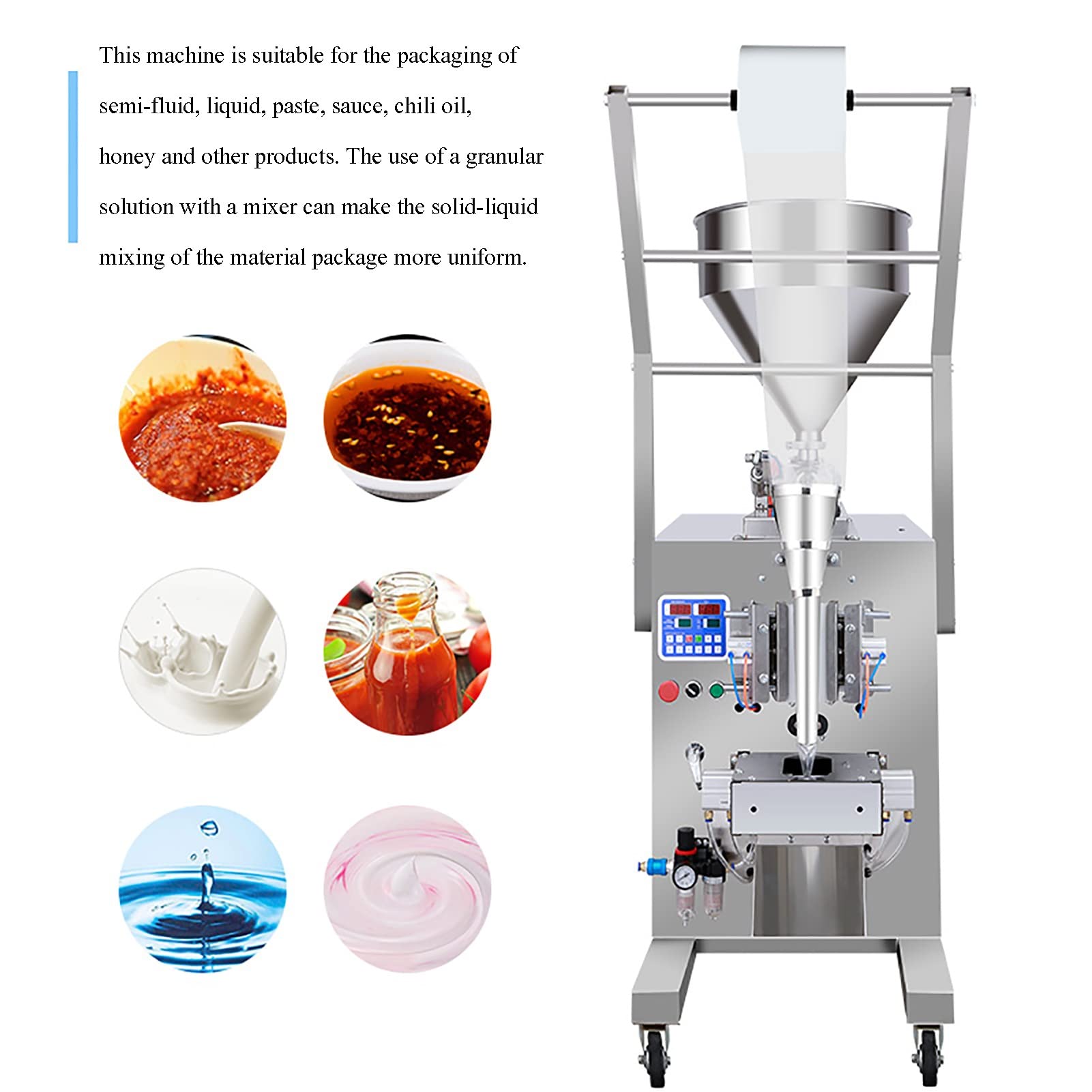LYXWGRZD Máquina De Envasado De Líquidos Automática De Llenado De Pasta,Máquina De Llenado De Salsa/Aceite/Leche/Miel,Acero Inoxidable,Equipo De Envasado Cuantitativo De Alimentos (Size : F) 5 LYXWGRZD Máquina De Envasado De Líquidos Automática De Llenado De Pasta,Máquina De Llenado De Salsa/Aceite/Leche/Miel,Acero I