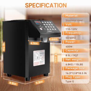 Vtsmax Máquina Cuantitativa de Fructosa para Uso Comercial, Dispensador de Jarabe de Acero Inoxidable de Alta Capacidad de 8.