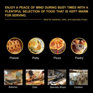 Calentador eléctrico de alimentos de 5 estantes con capacidad para hasta (10) cajas de pizza de 16", gabinete calentado de ma
