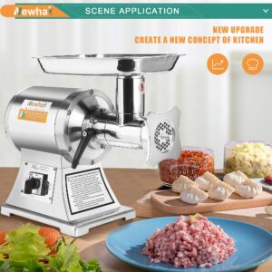 Newhai - Molinillo de carne comercial de 650 W, máquina de molienda de carne eléctrica de alta resistencia, picadora de carne